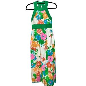Vintage Malia Honolulu Floral Halter Maxi Dress
